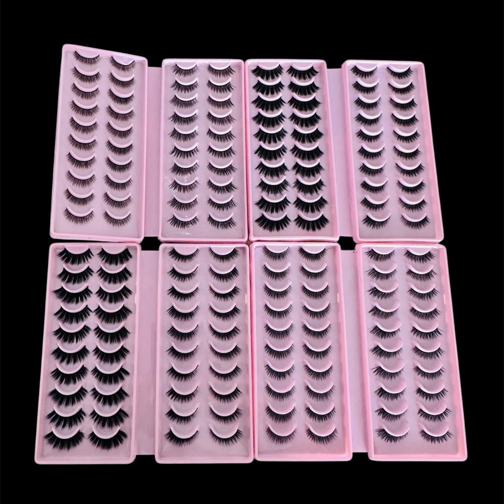 250+ Assorted False Eyelashes Bundle - Black Lashes Faux Minky Wispy Doll Foxy - Picture 2 of 7